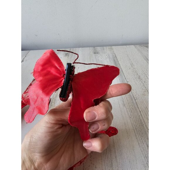 Katherine's collection gingham mini butterfly glitter clip ornament Valentine's - Picture 10 of 10